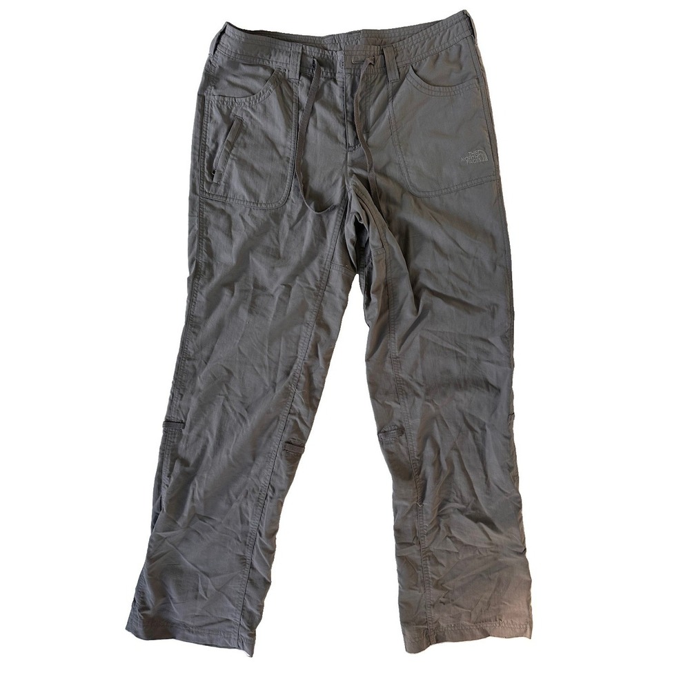 The North Face Women Gray Cargo Convertible Hiking Pants Size 8 Stow Pocket